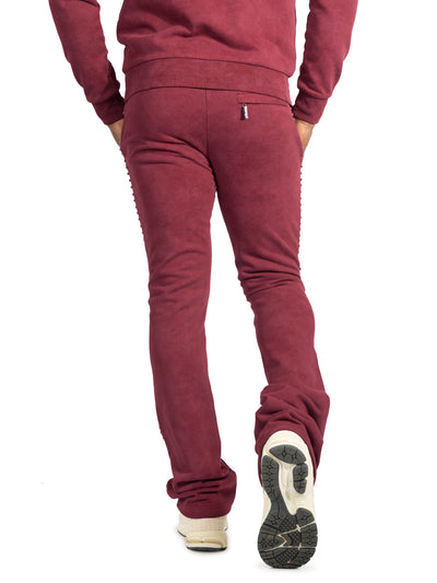 Set | M5455 Lorenzino Zip-Up Hoodie Set - Burgundy