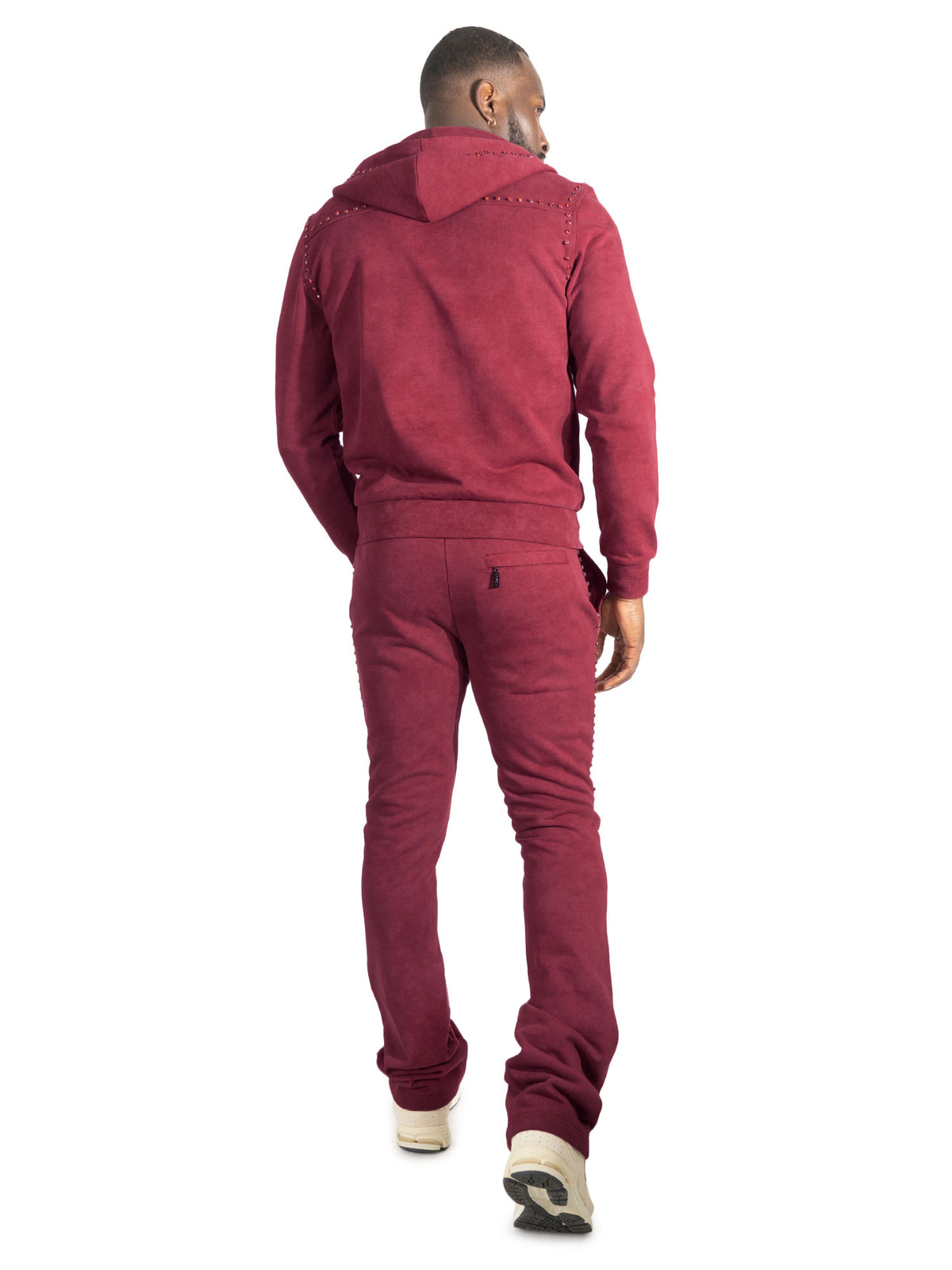 M5455 Lorenzino Zip-Up Hoodie Set - Burgundy