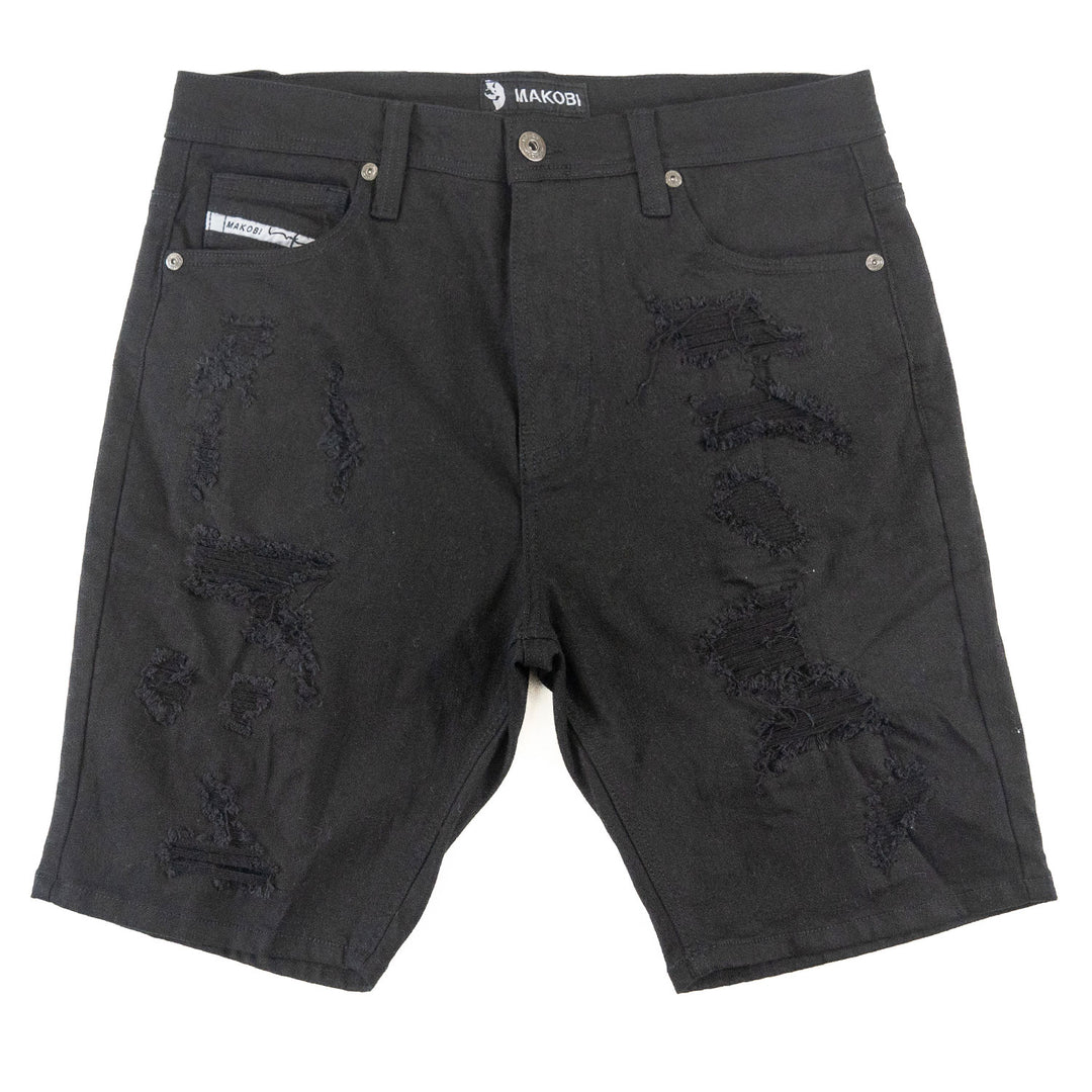 M607 Amato Denim Shorts - Black/Black