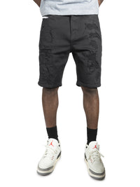 Makobi M607 Amato Denim Shorts in Black/Black