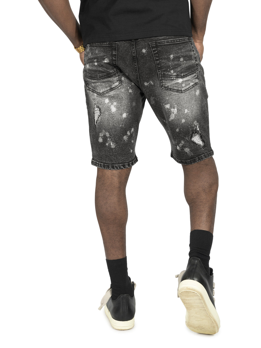 M607 Amato Denim Shorts - Black