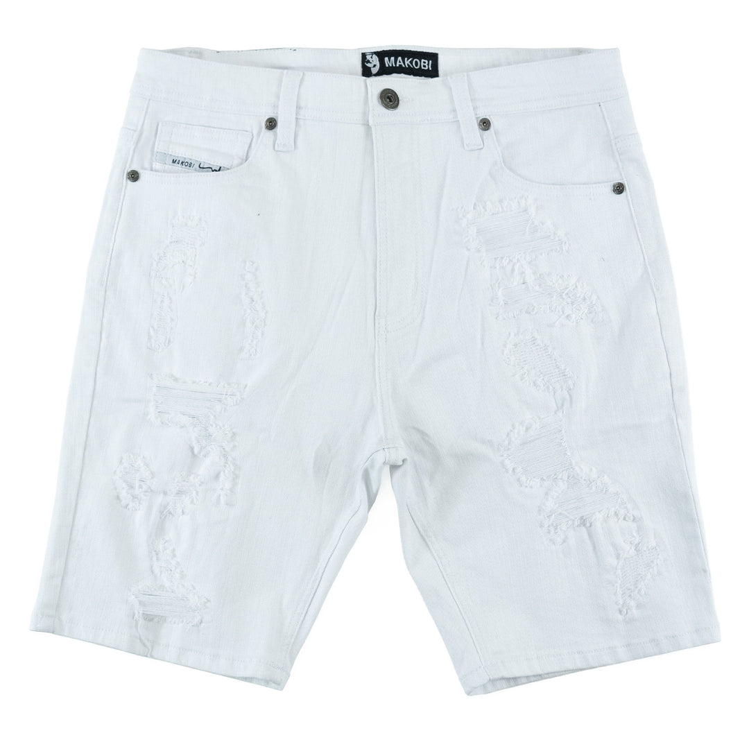 M607 Amato Denim Shorts - White