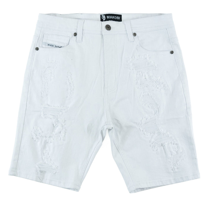 M607 Amato Denim Shorts - White