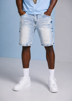 M613 Pastoni Denim Shorts - Light Wash