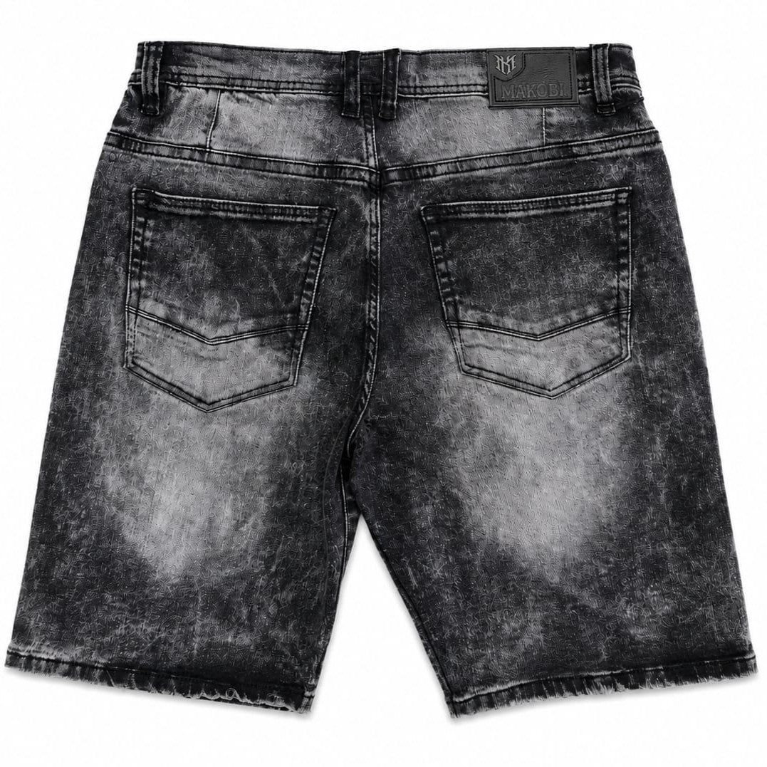 Makobi M613 Pastoni Denim Shorts in Black Wash, view 4