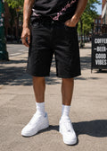 Makobi M613 Pastoni Denim Shorts in Jet Black