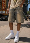 Makobi M613 Pastoni Denim Shorts in Dirt