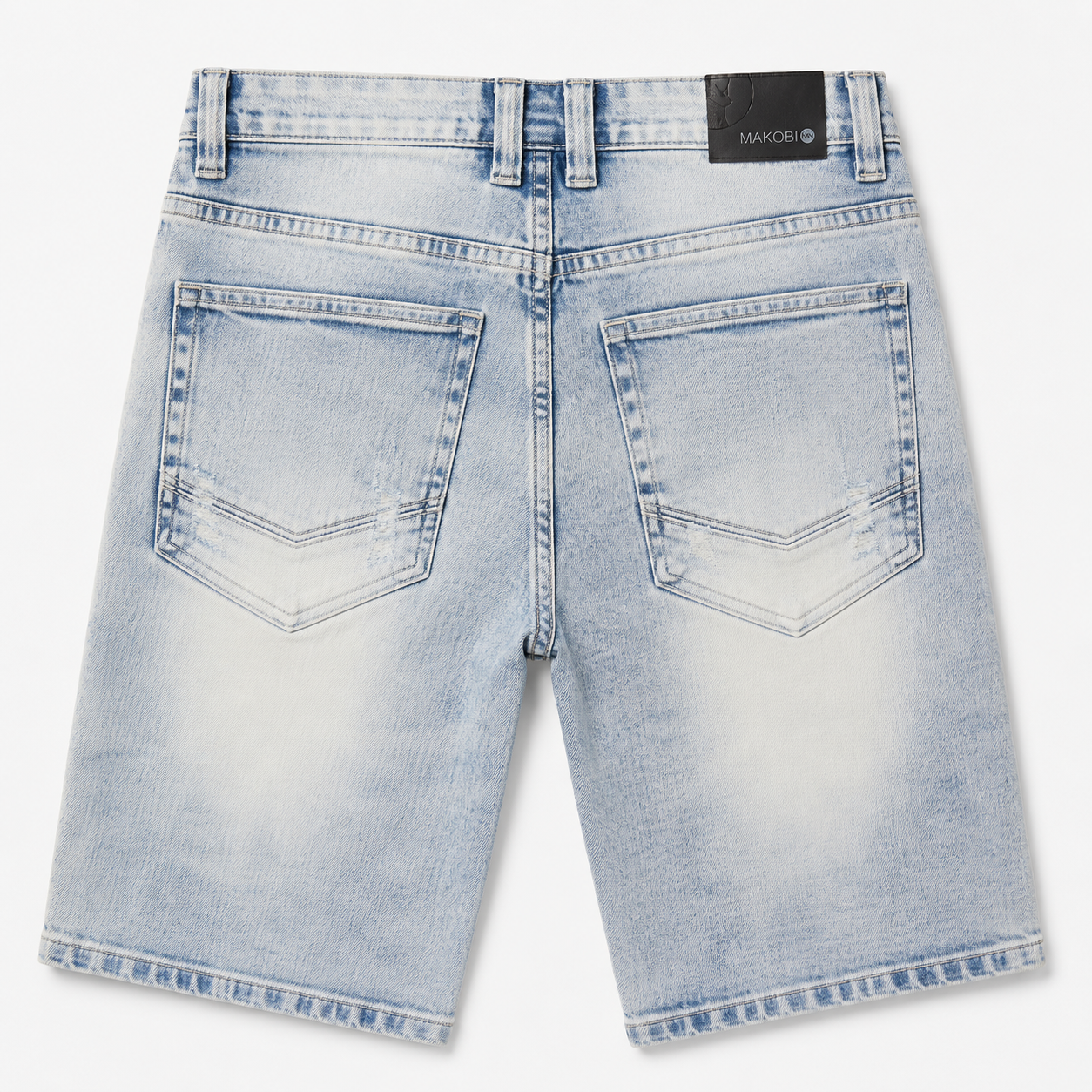 Makobi M613 Pastoni Denim Shorts in Light Wash, view 4