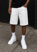 Makobi M613 Pastoni Denim Shorts in White