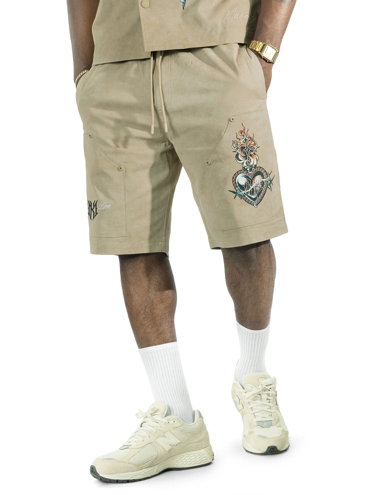 M414 Vivere Twill Short Set - Khaki