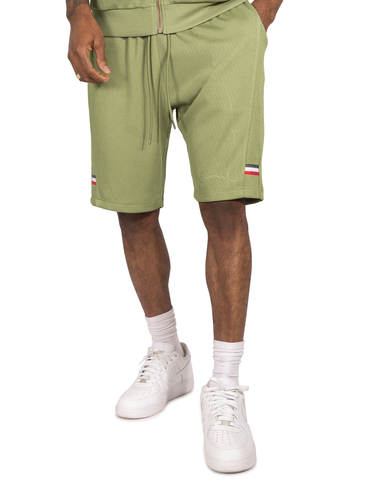 Makobi M428 Moreli Knit Short Sets in Olive, view 3