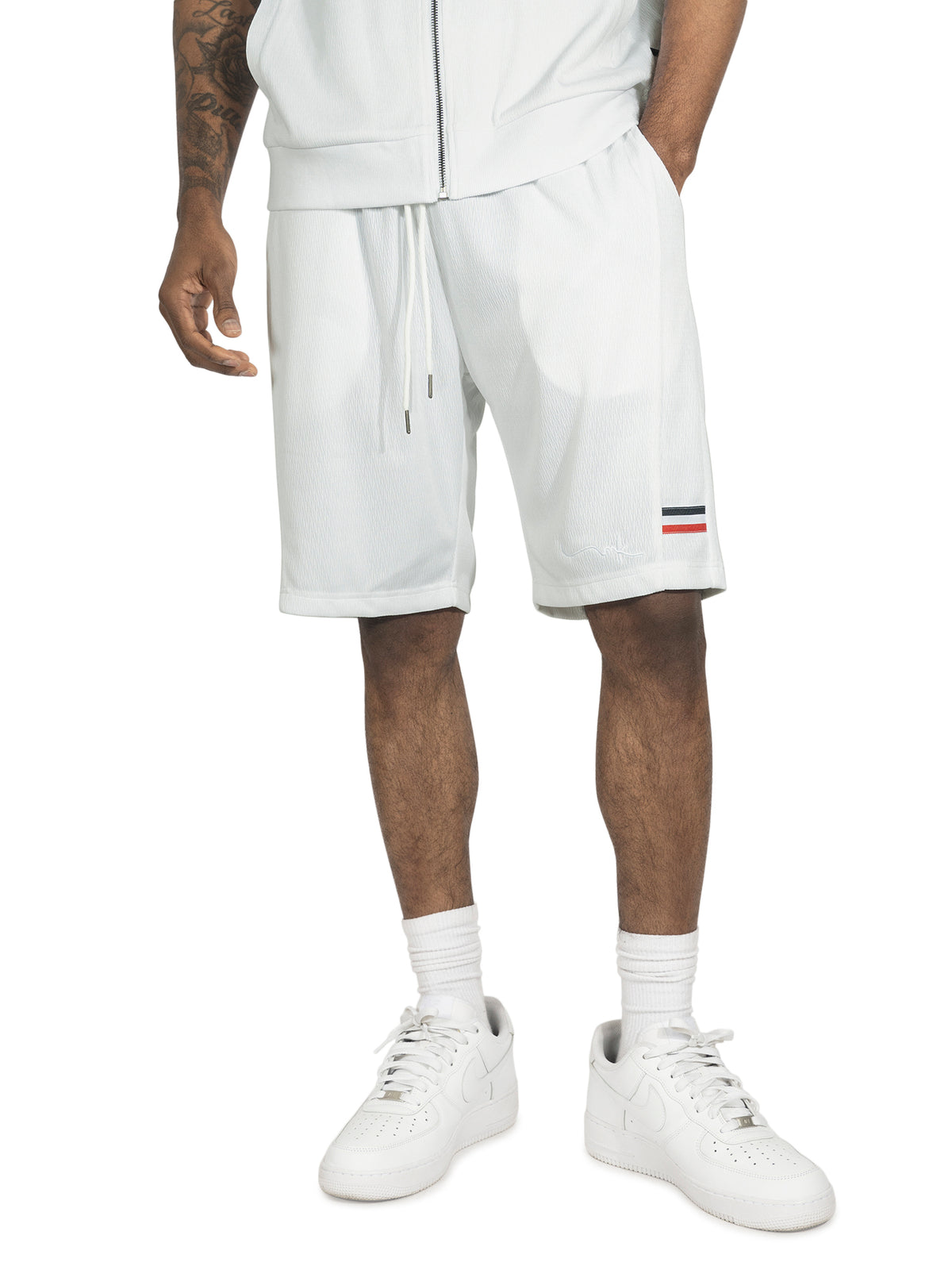 Makobi M428 Moreli Knit Short Sets in White, view 5