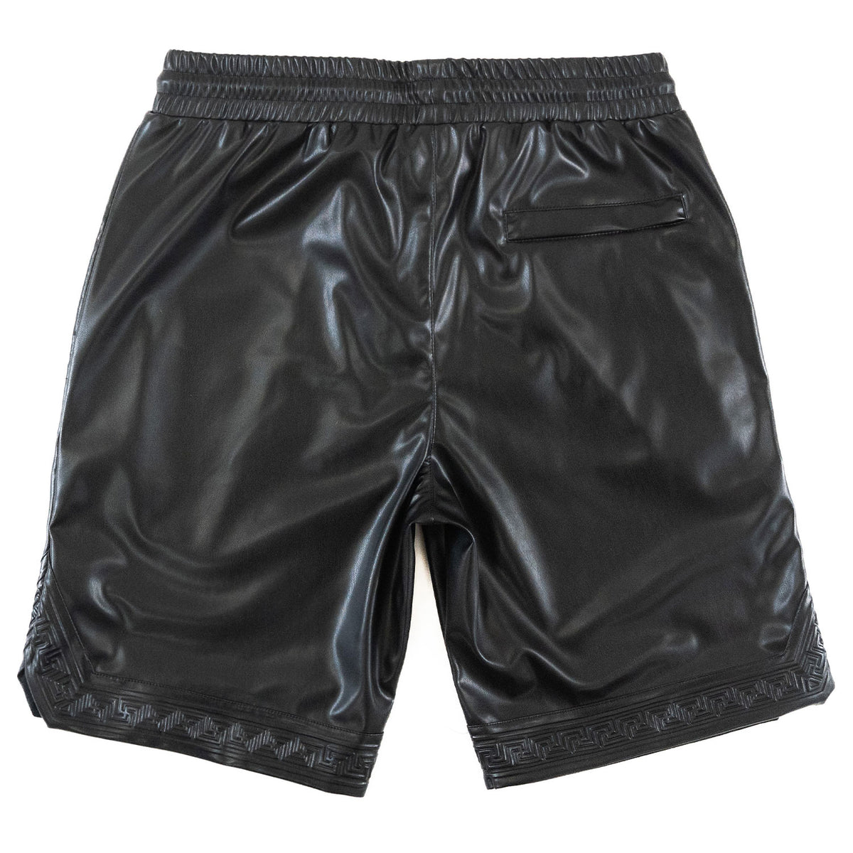 Makobi M629 Belluci Vegan Leather Shorts in Black, view 5
