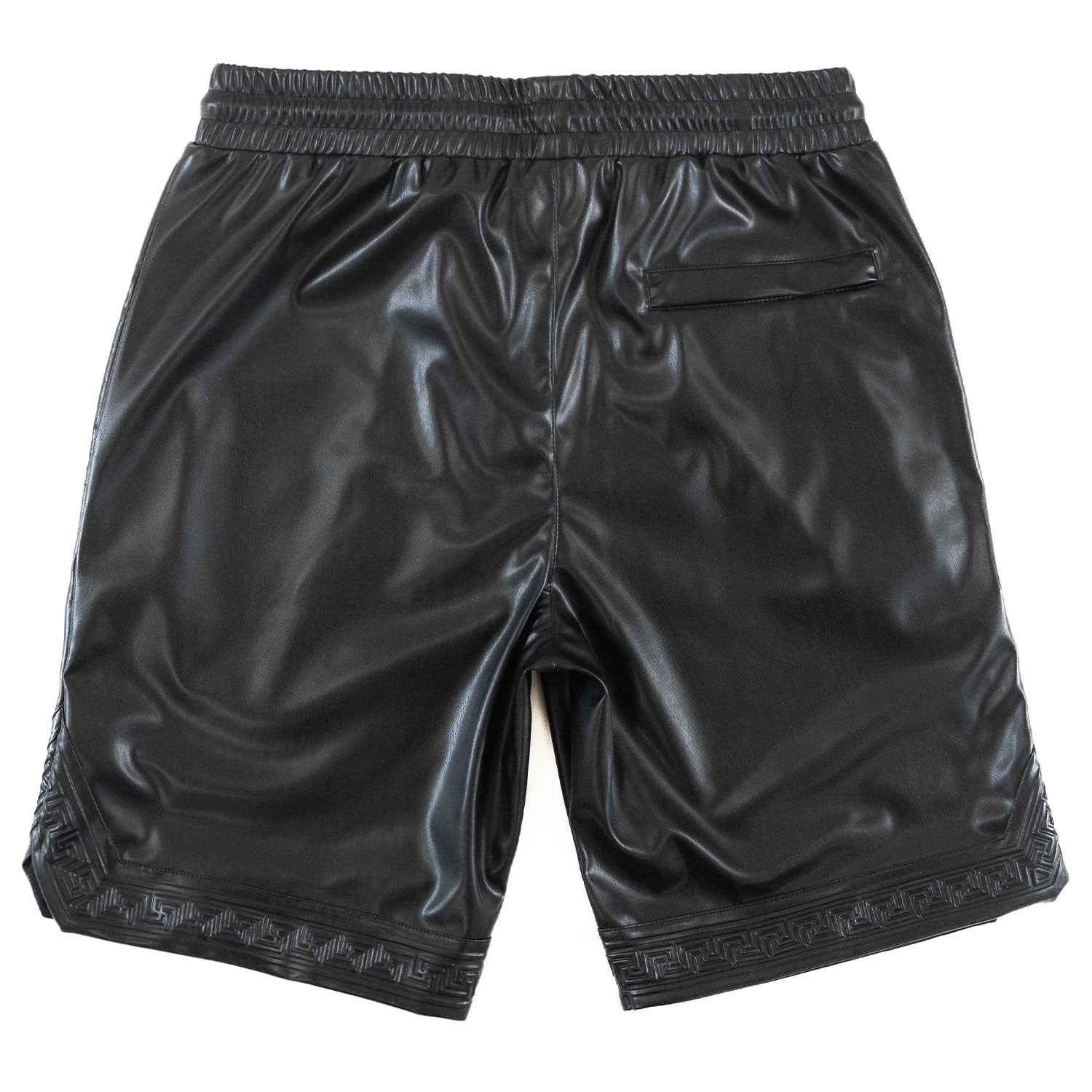 Makobi M629 Belluci Vegan Leather Shorts in Black, view 5