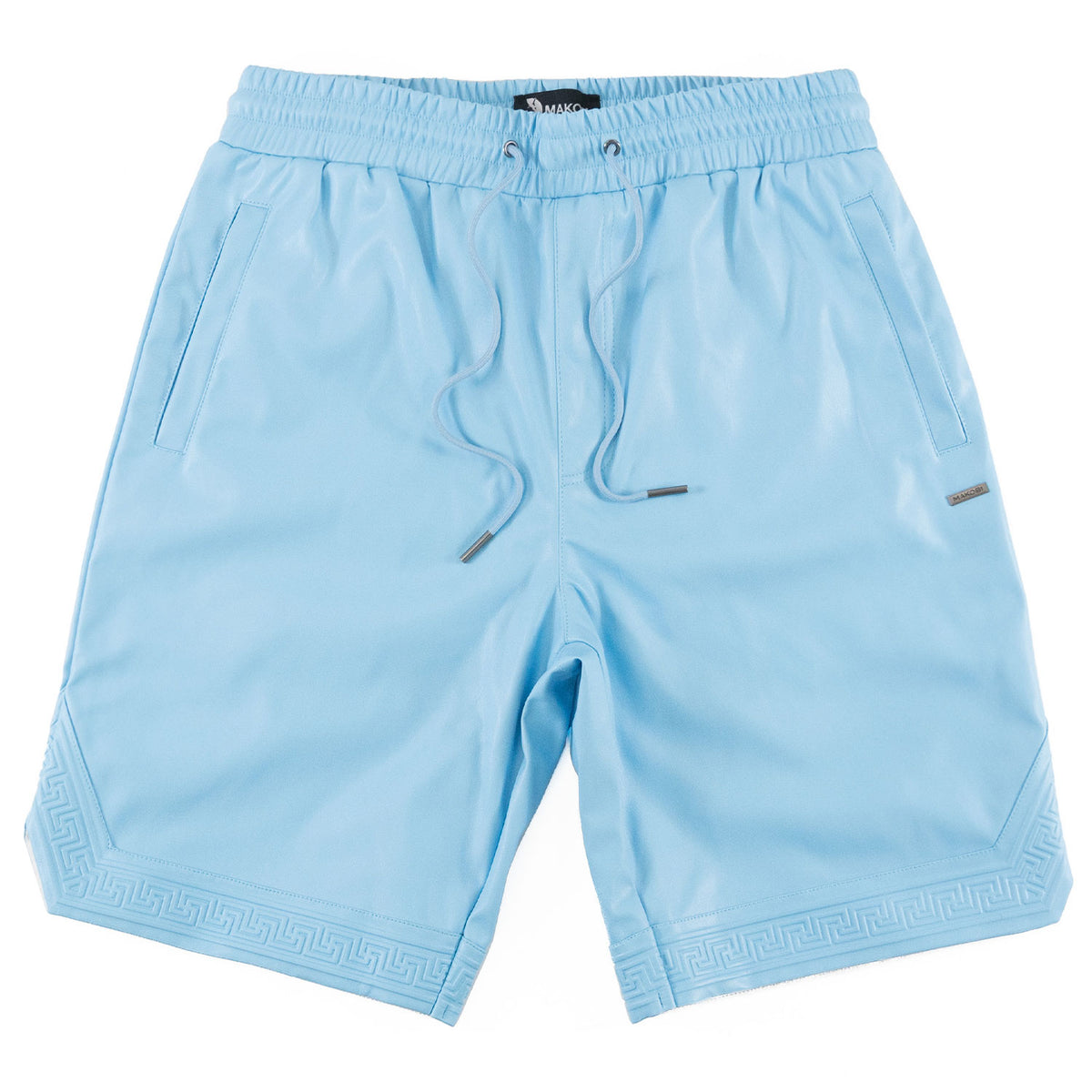Makobi M629 Belluci Vegan Leather Shorts in Blue, view 3