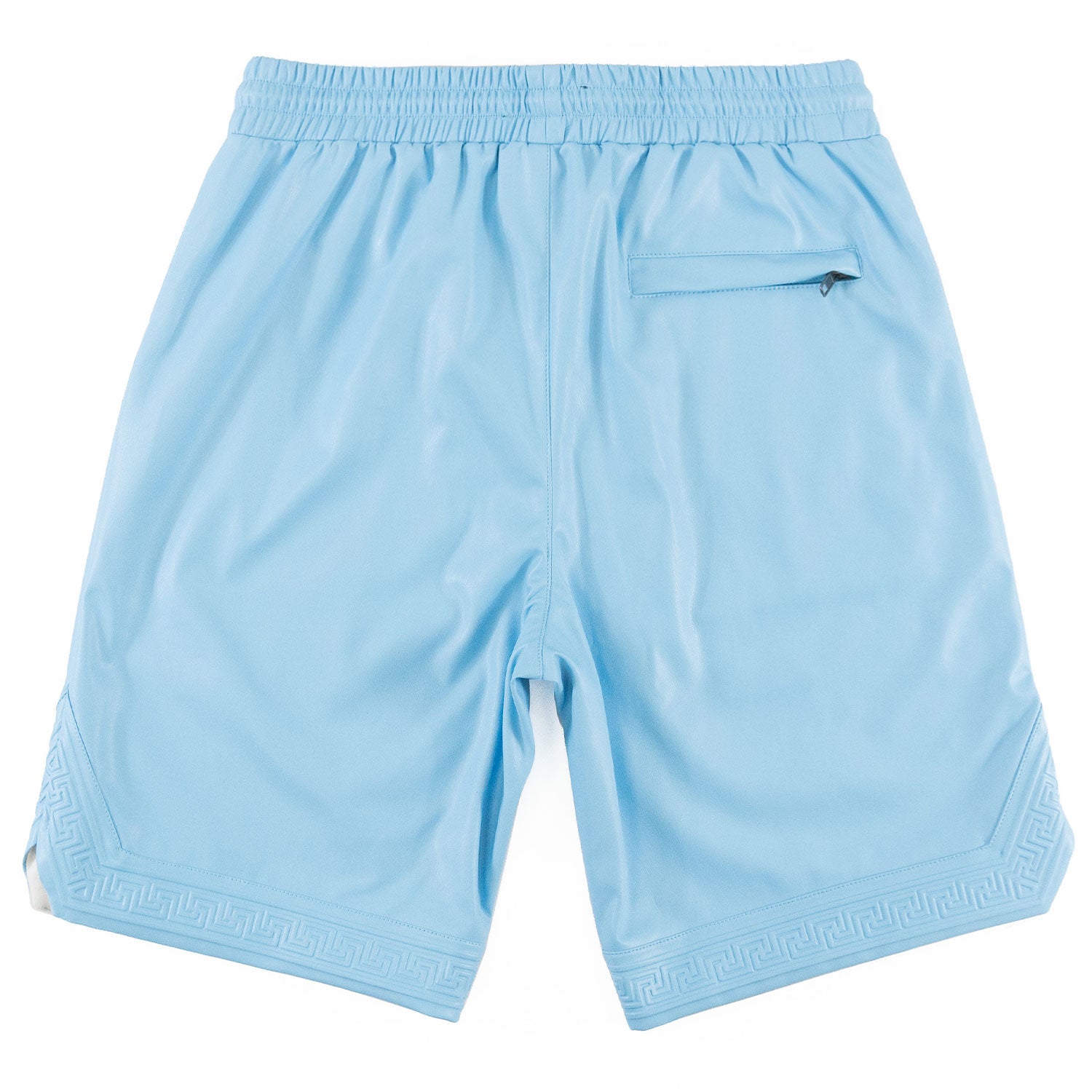 Makobi M629 Belluci Vegan Leather Shorts in Blue, view 4