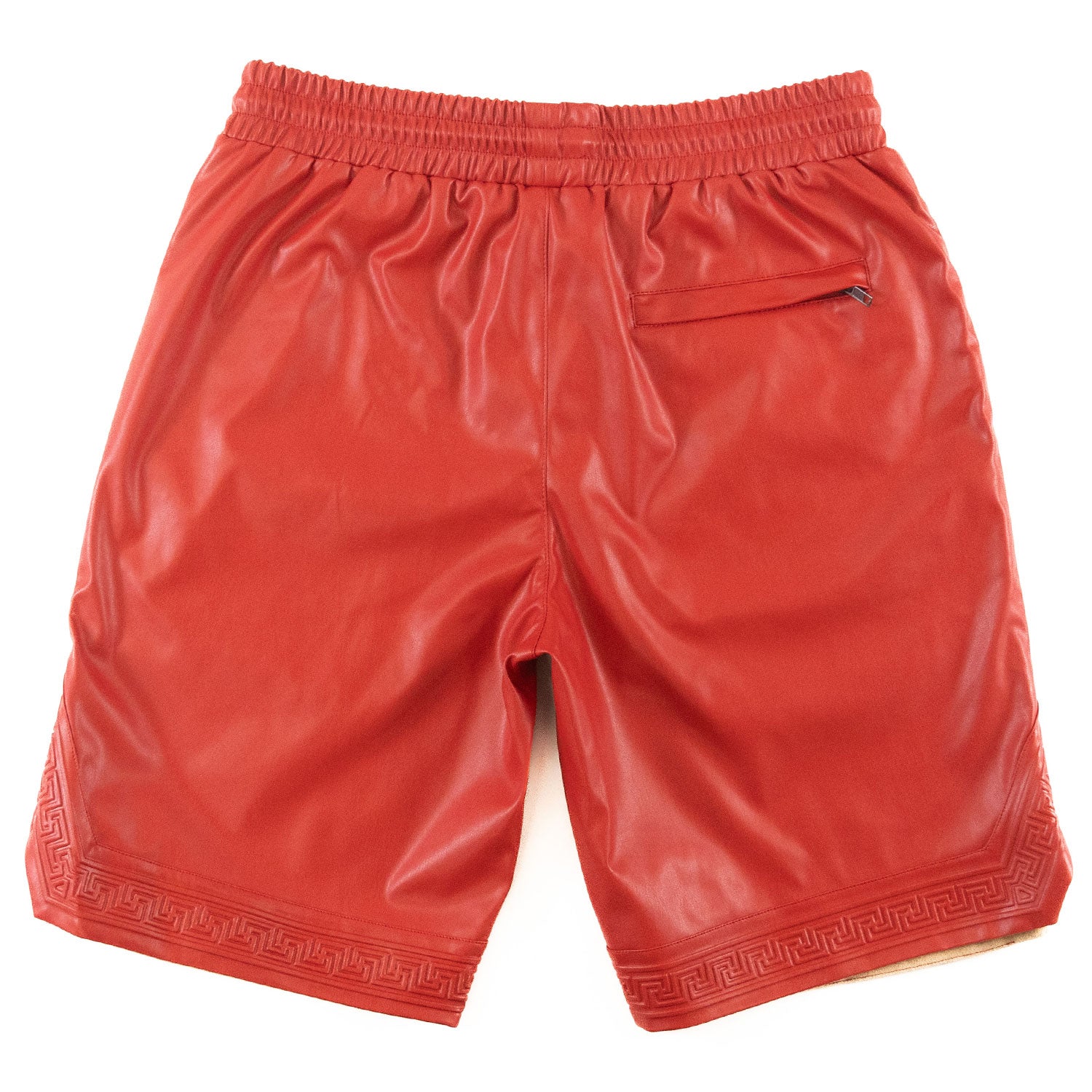 Makobi M629 Belluci Vegan Leather Shorts in Red, view 4