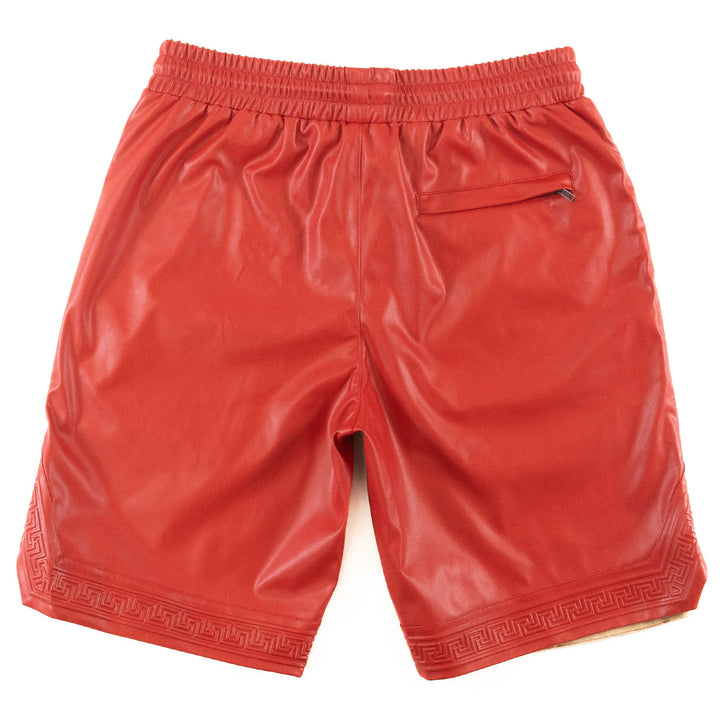 M629 Belluci Vegan Leather Shorts - Red