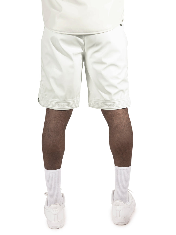 M629 Belluci Vegan Leather Shorts - White