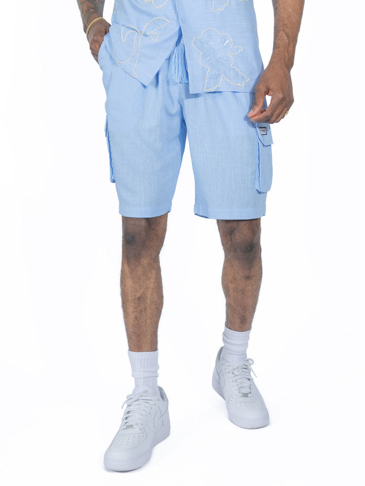 Makobi M632 Levonia Linen Shorts in Blue