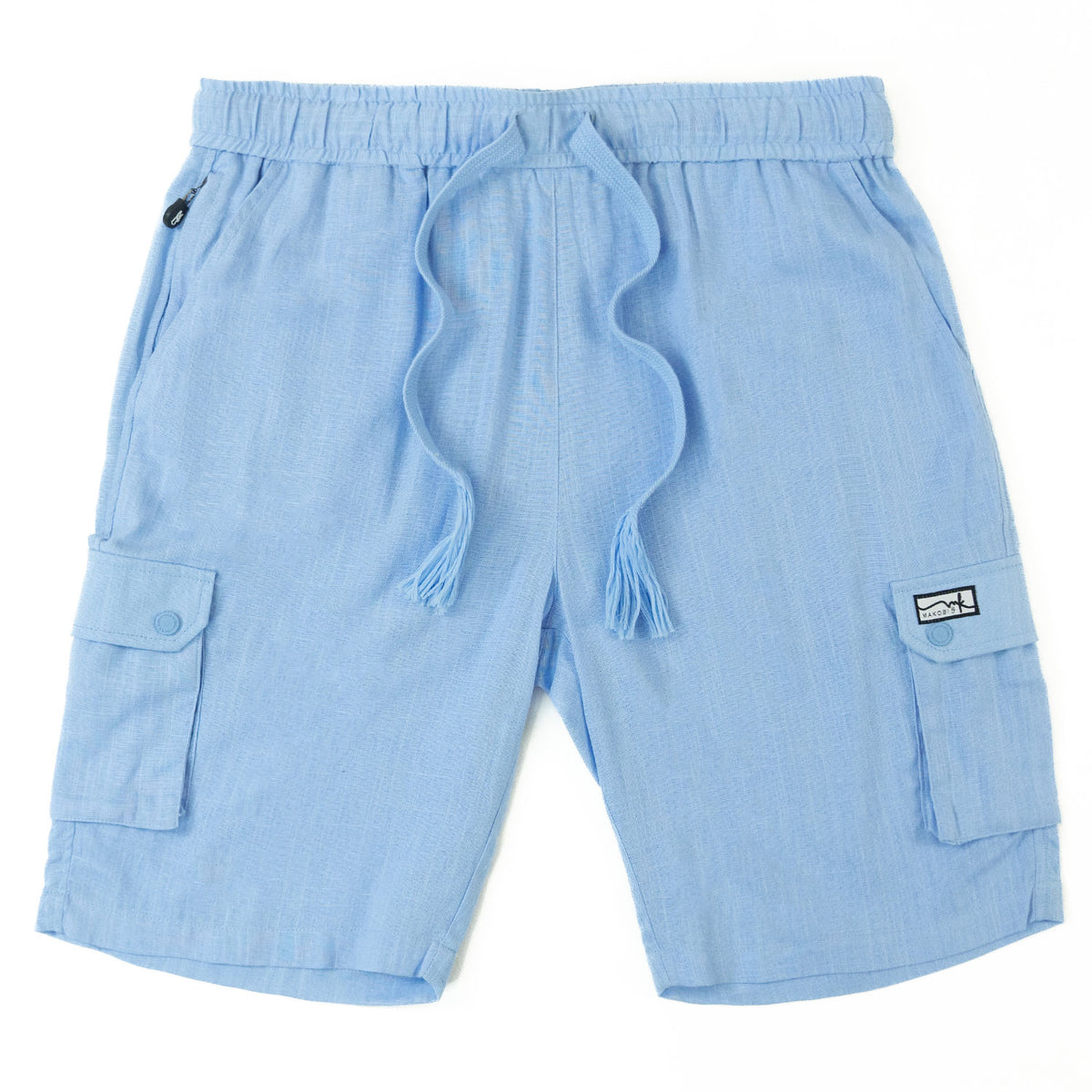 Makobi M632 Levonia Linen Shorts in Blue, view 3