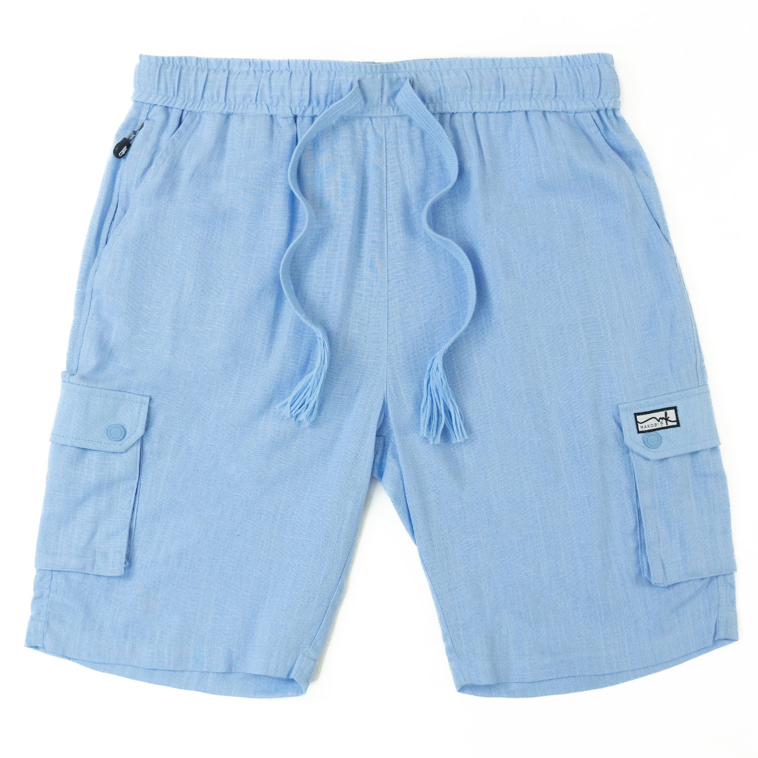 Makobi M632 Levonia Linen Shorts in Blue, view 3