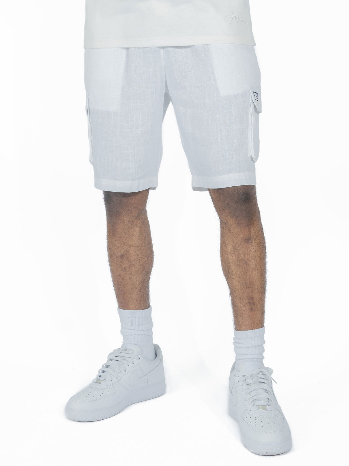 Makobi M632 Levonia Linen Shorts in White