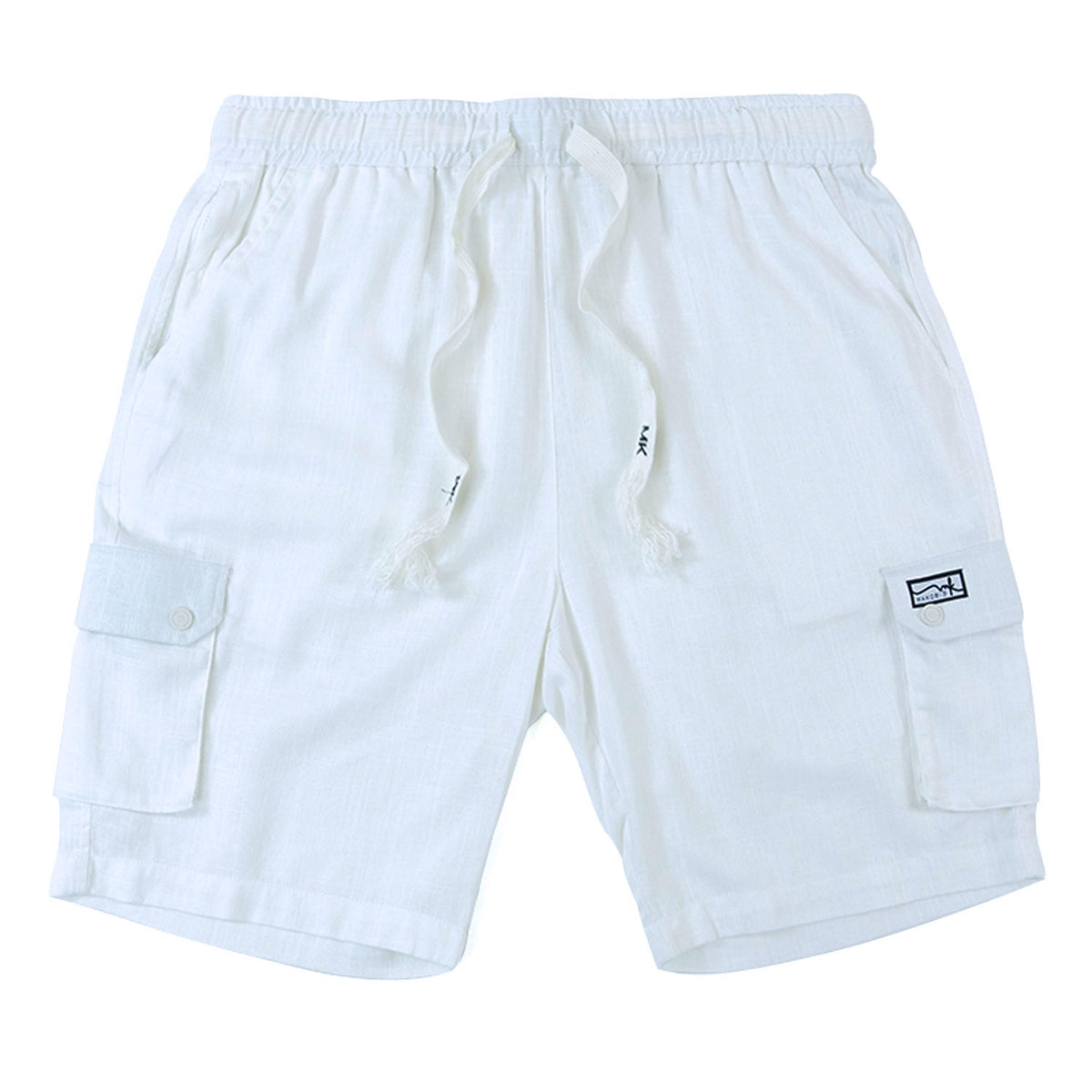 Makobi M632 Levonia Linen Shorts in White, view 3