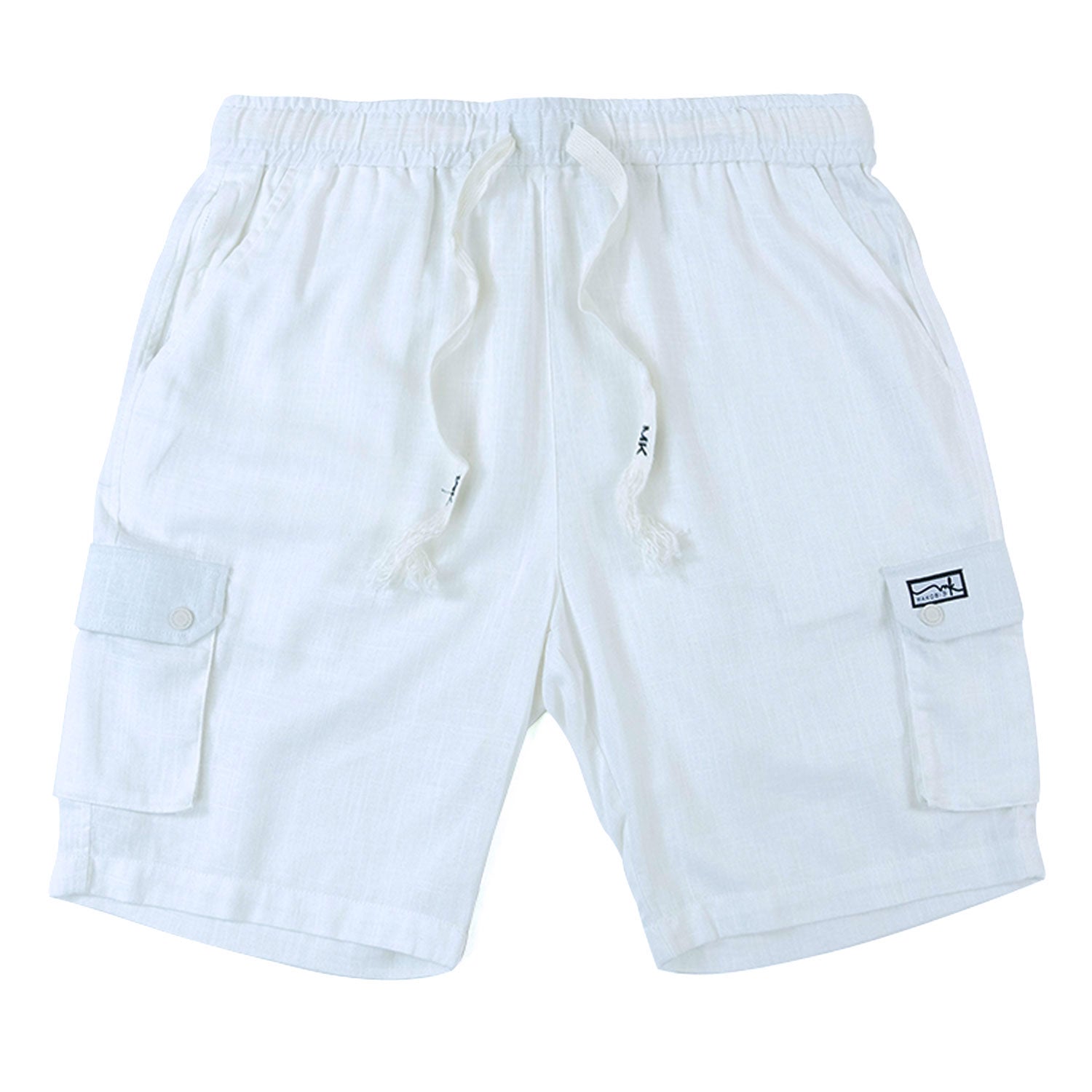 Makobi M632 Levonia Linen Shorts in White, view 3
