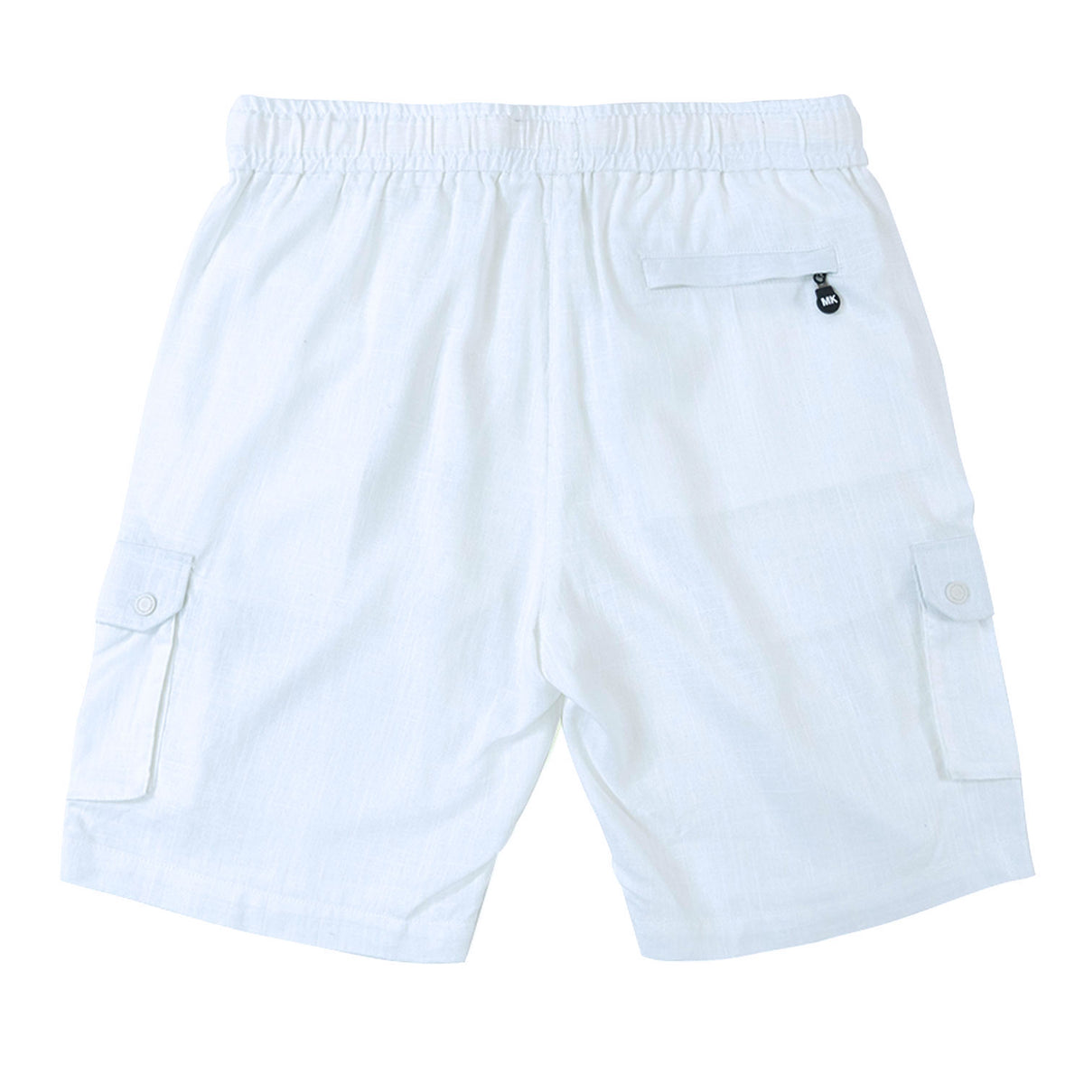 Makobi M632 Levonia Linen Shorts in White, view 4