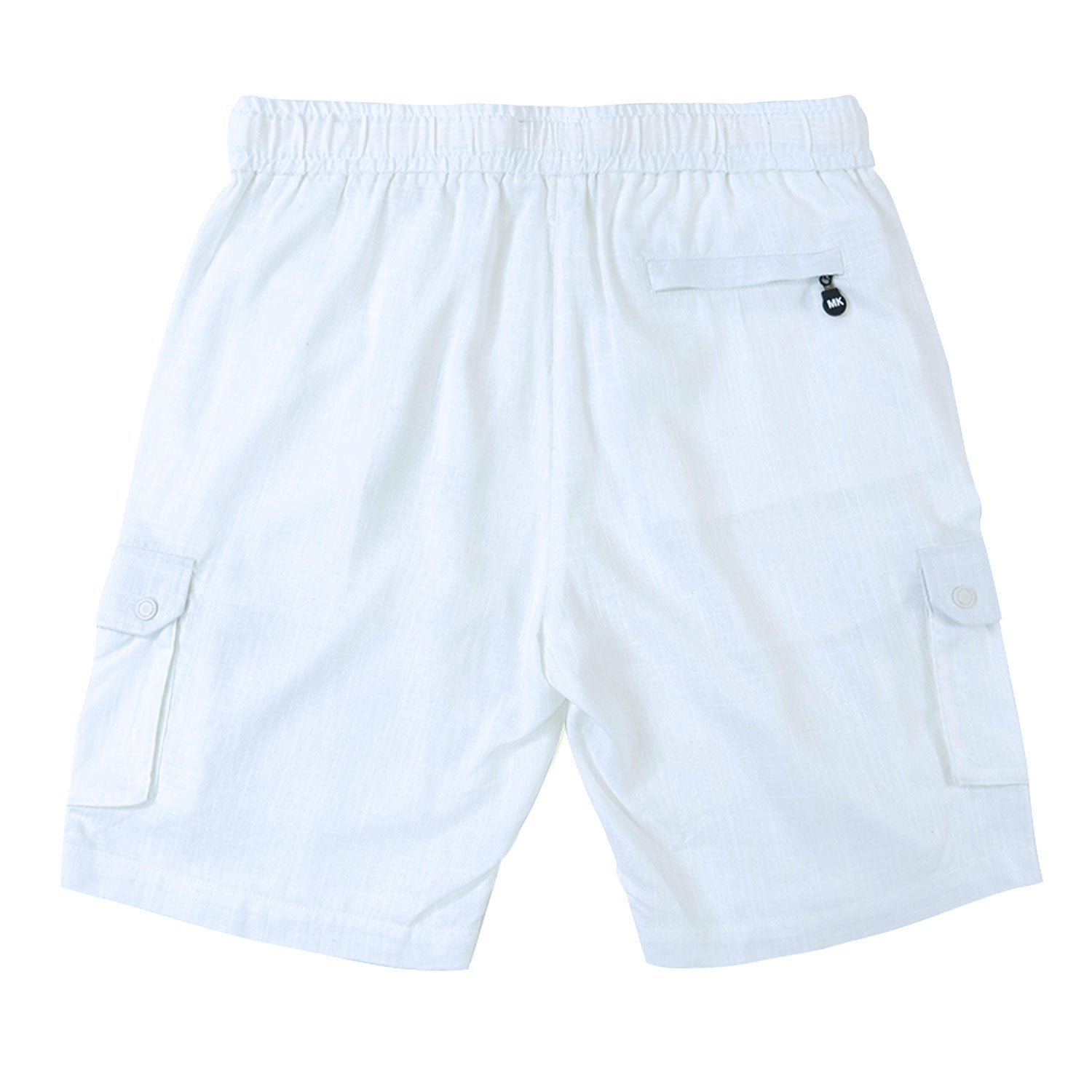 Makobi M632 Levonia Linen Shorts in White, view 4
