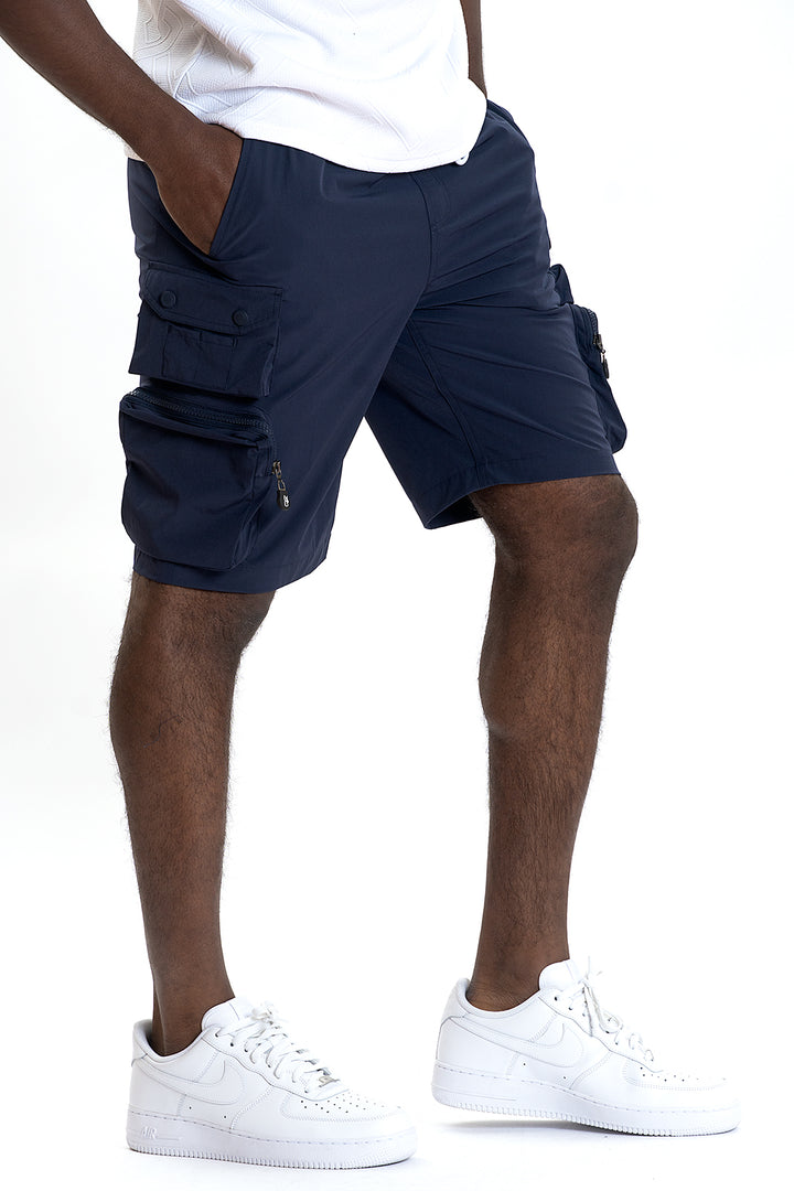 M633 Colton Nylon Spandex Cargo Shorts - Navy