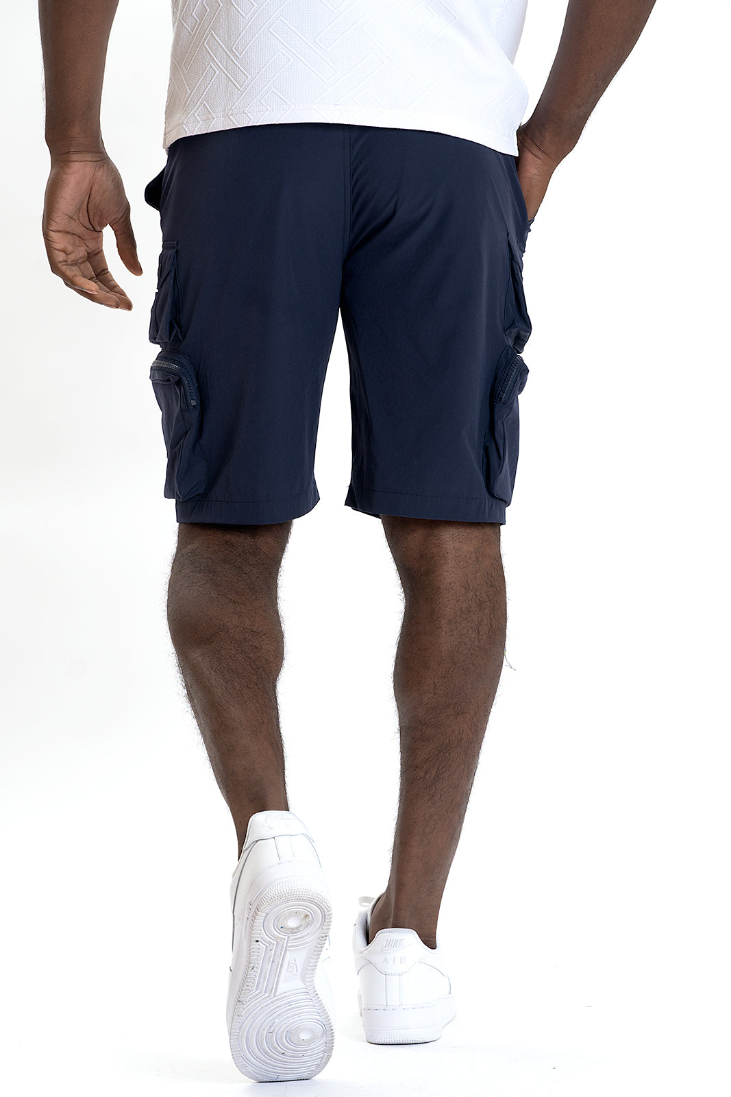 M633 Colton Nylon Spandex Cargo Shorts - Navy