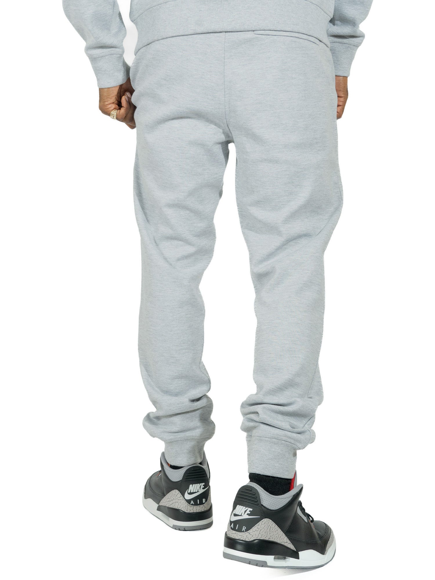 Makobi M6335 Essential Fleece Jogger Pants in Gray, view 4