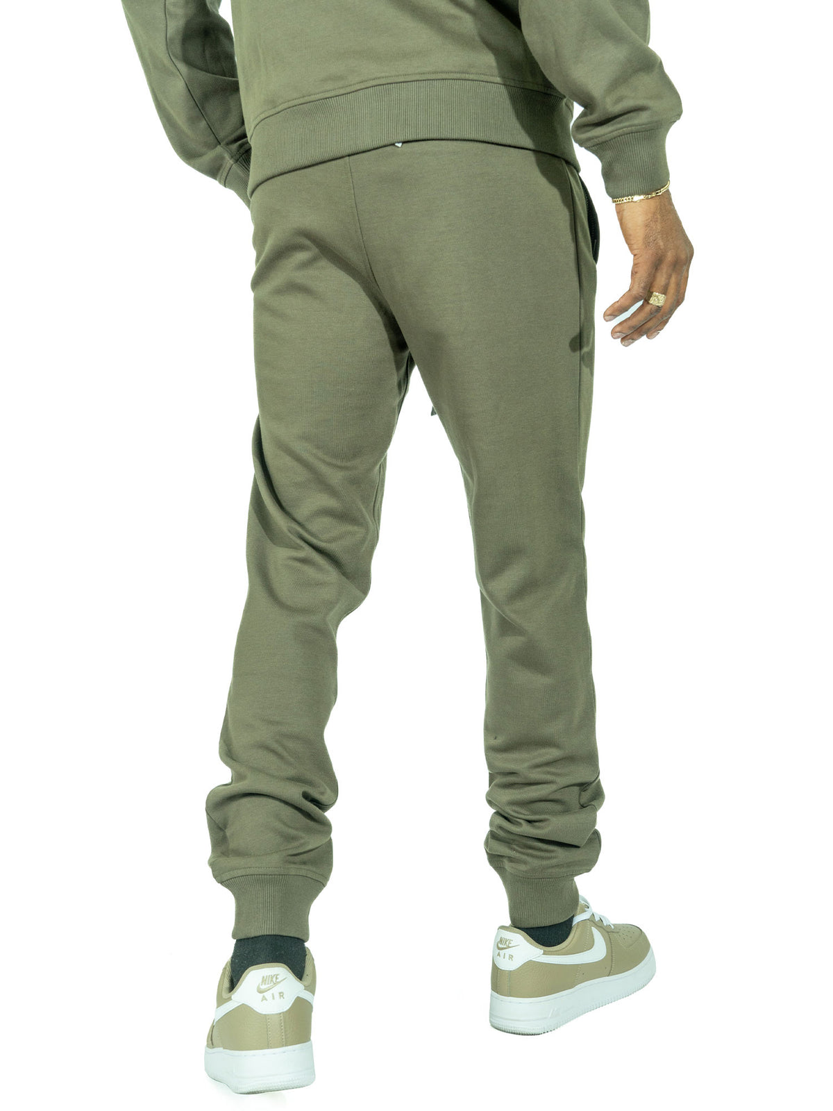 Makobi M6335 Essential Fleece Jogger Pants in Olive, view 3