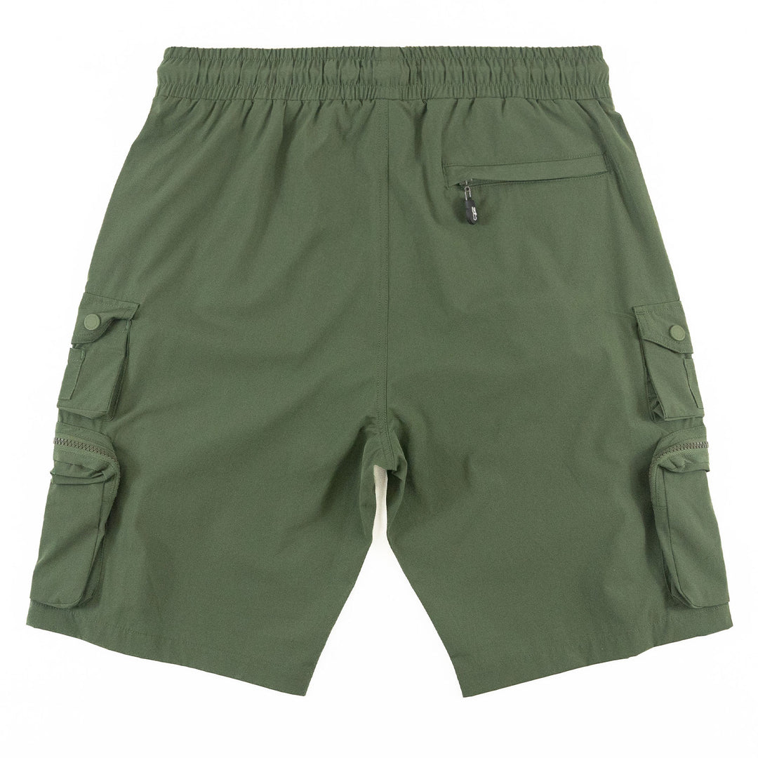 M633 Colton Nylon Spandex Cargo Shorts - Dark Olive