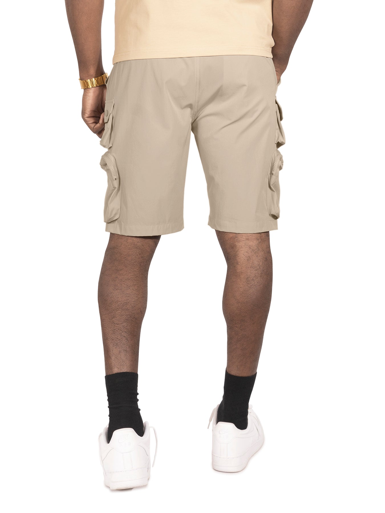 M633 Colton Nylon Spandex Cargo Shorts - Khaki 25&