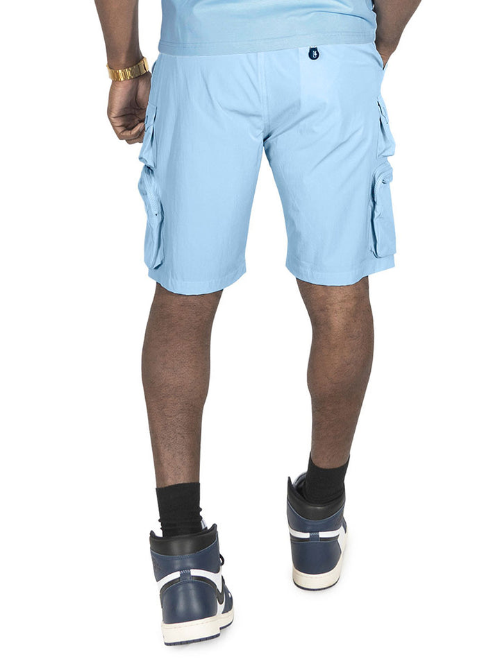 M633 Colton Nylon Spandex Cargo Shorts - Sky Blue 25'