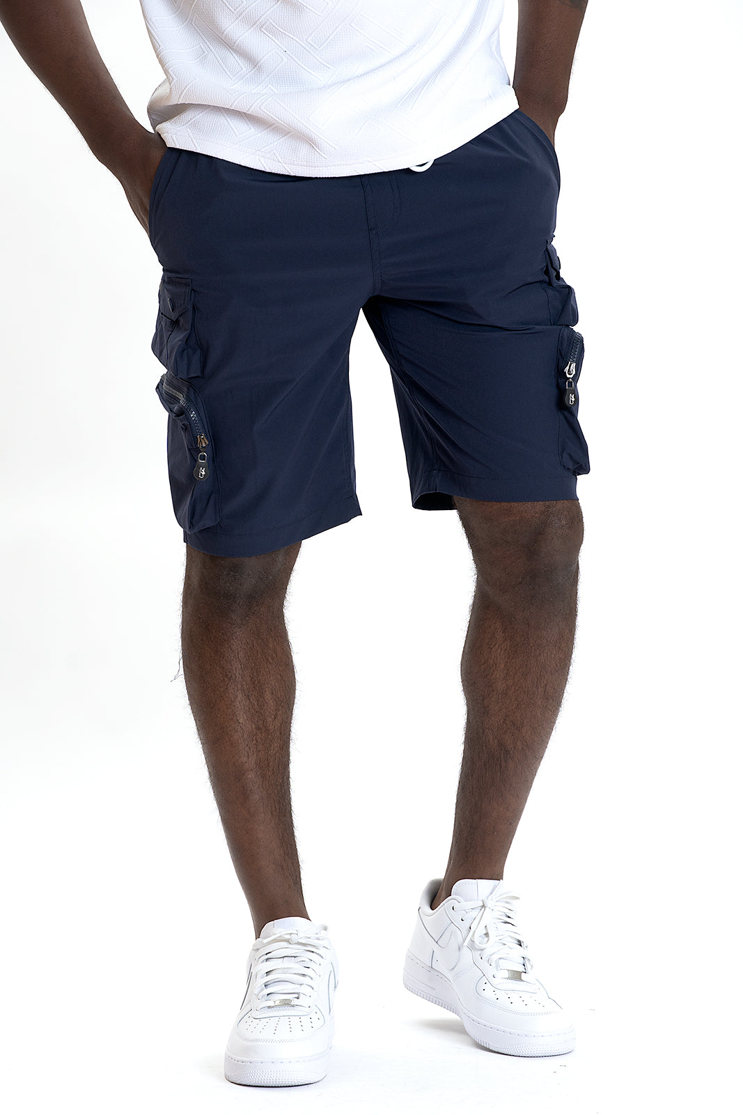 M633 Colton Nylon Spandex Cargo Shorts - Navy