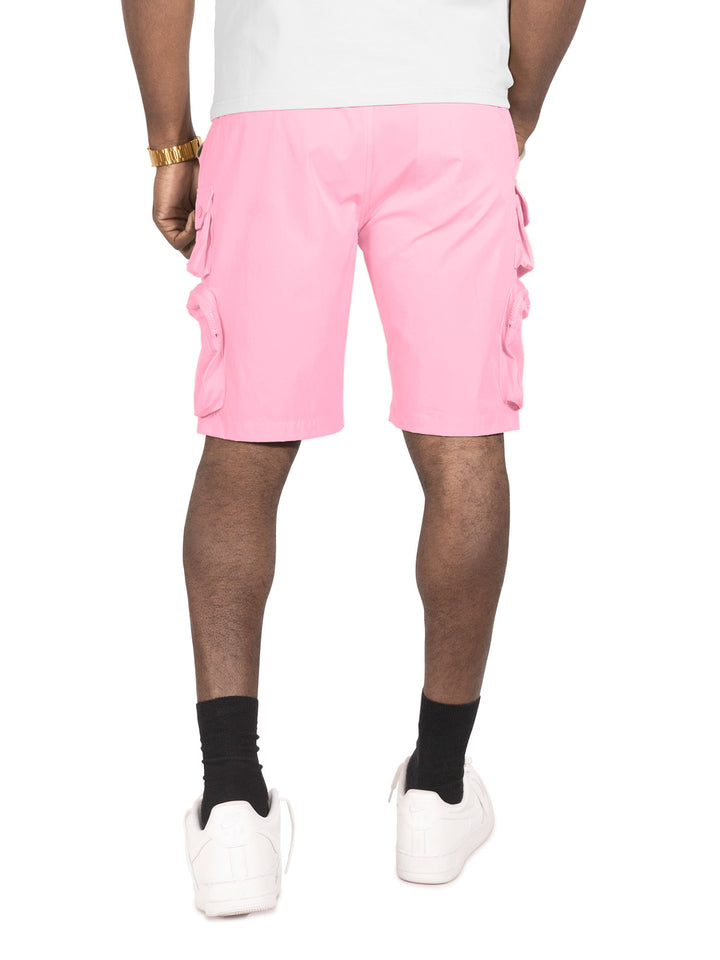 M633 Colton Nylon Spandex Cargo Shorts - Pink