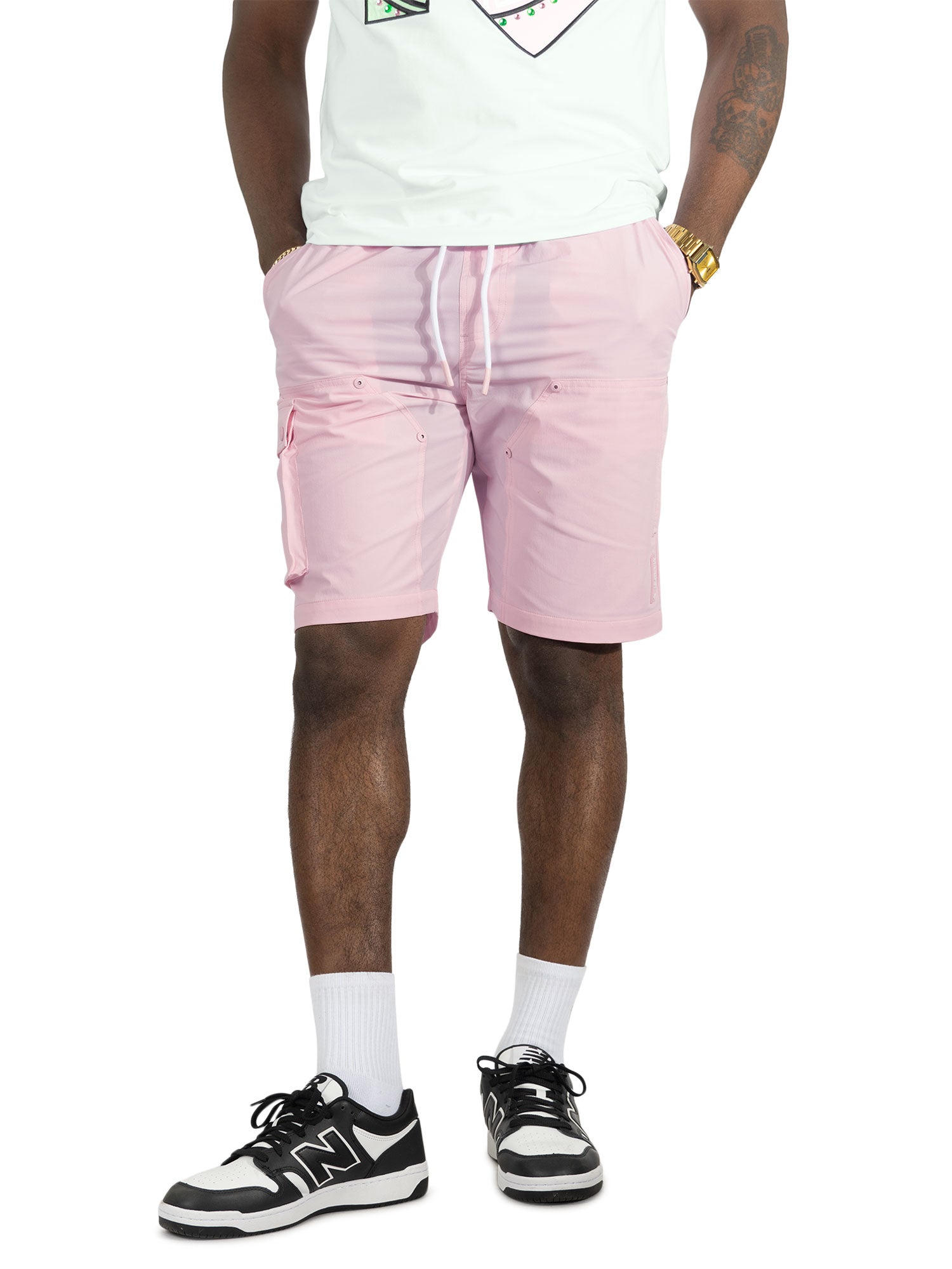 Nylon Pants| M634 Adorni Shorts - Pink