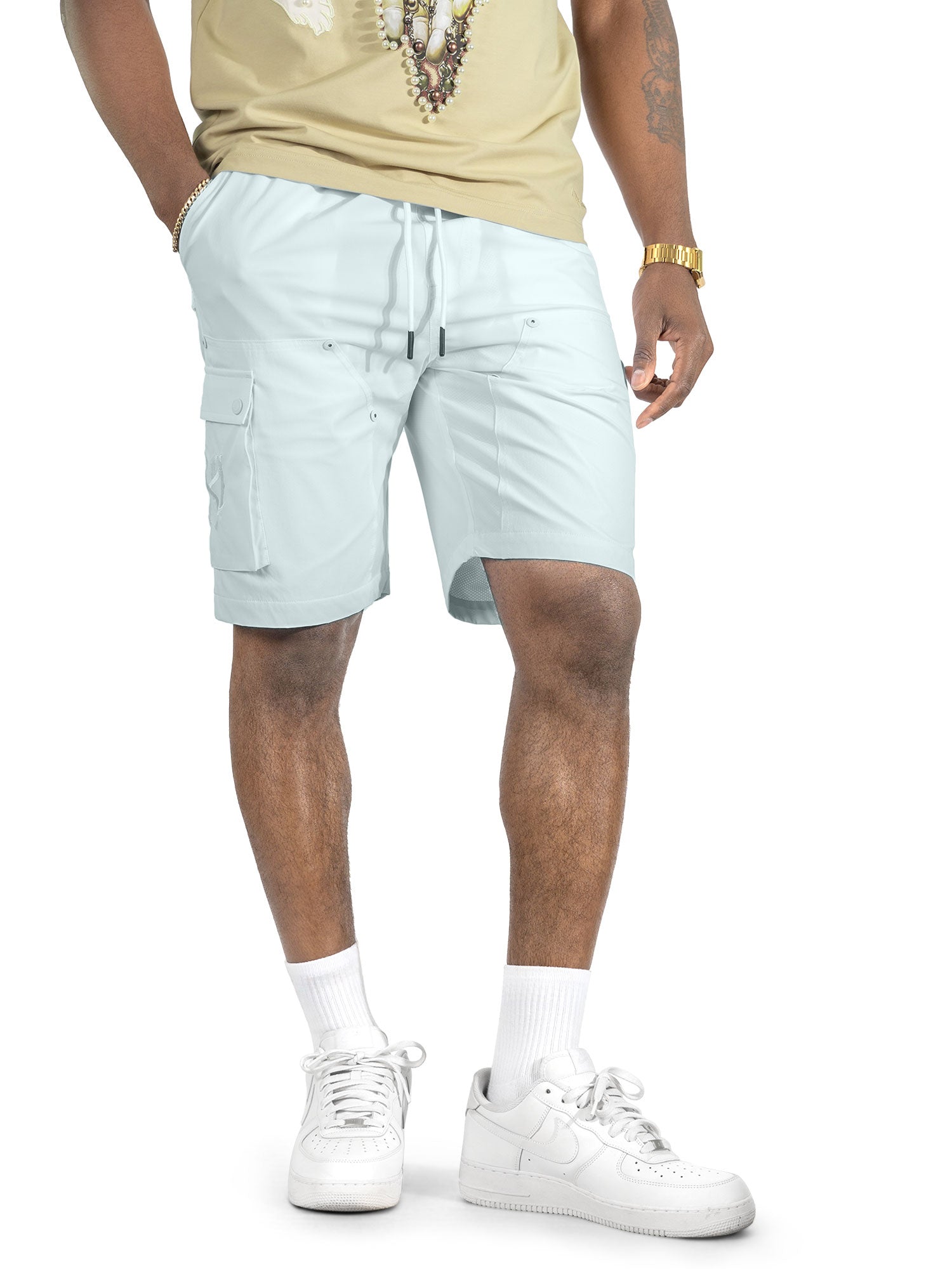 Nylon Pants| M634 Adorni Shorts - White