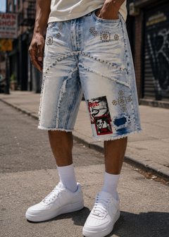 M671 Dolore Pain Denim Shorts - Light Wash
