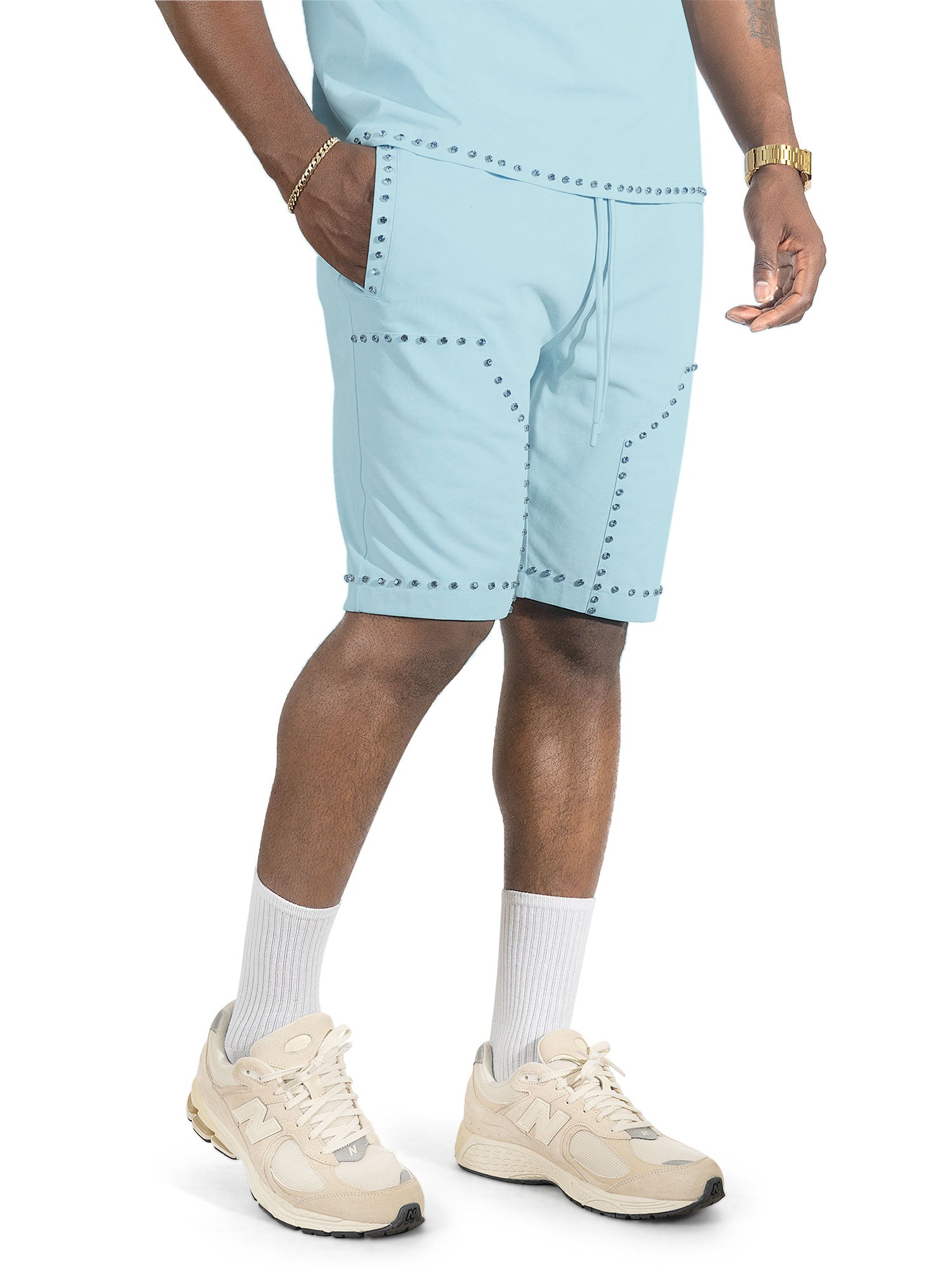 M183 Prada Jersey Short Set - Blue