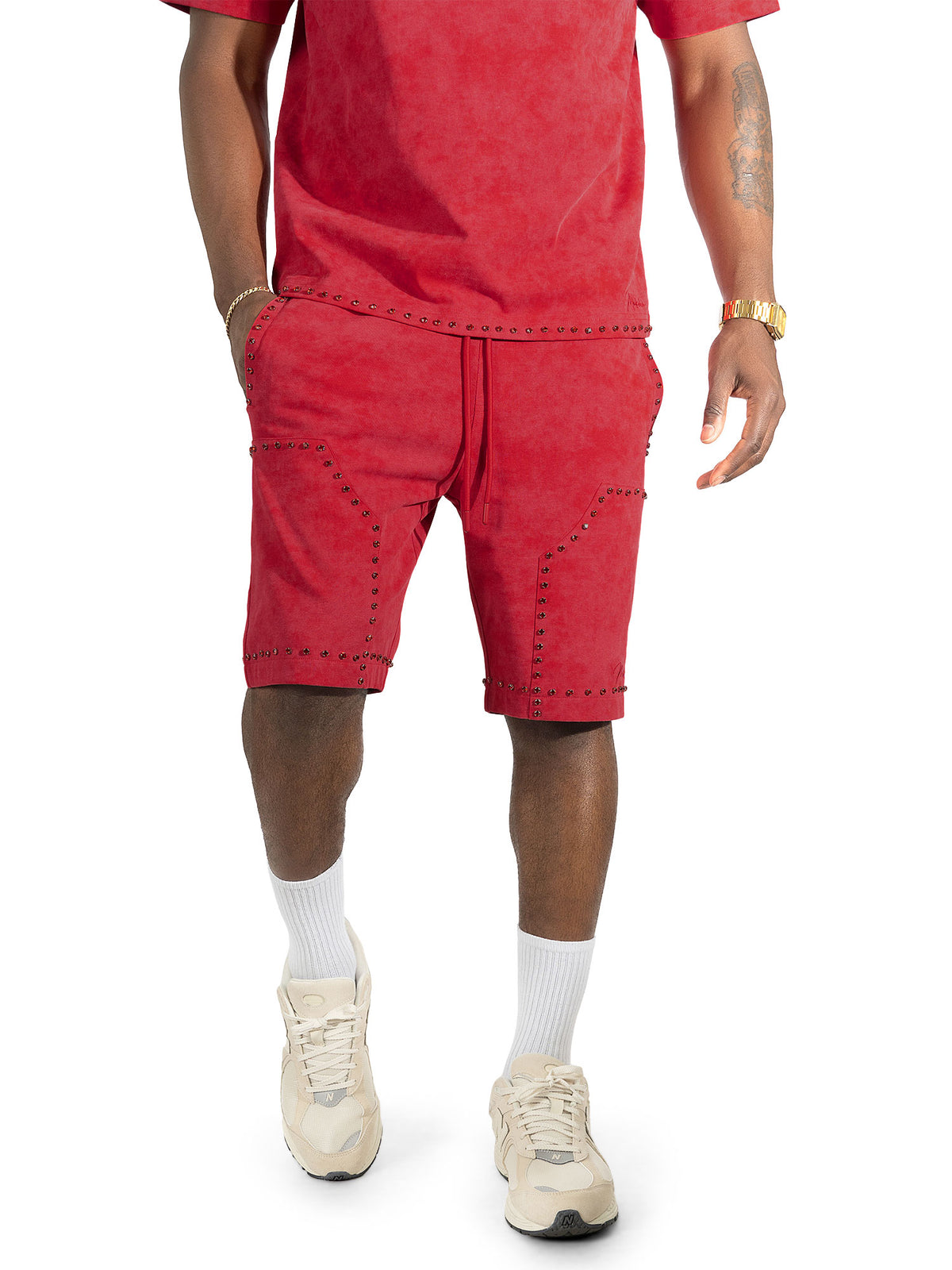 M183 Prada Jersey Short Set - Red