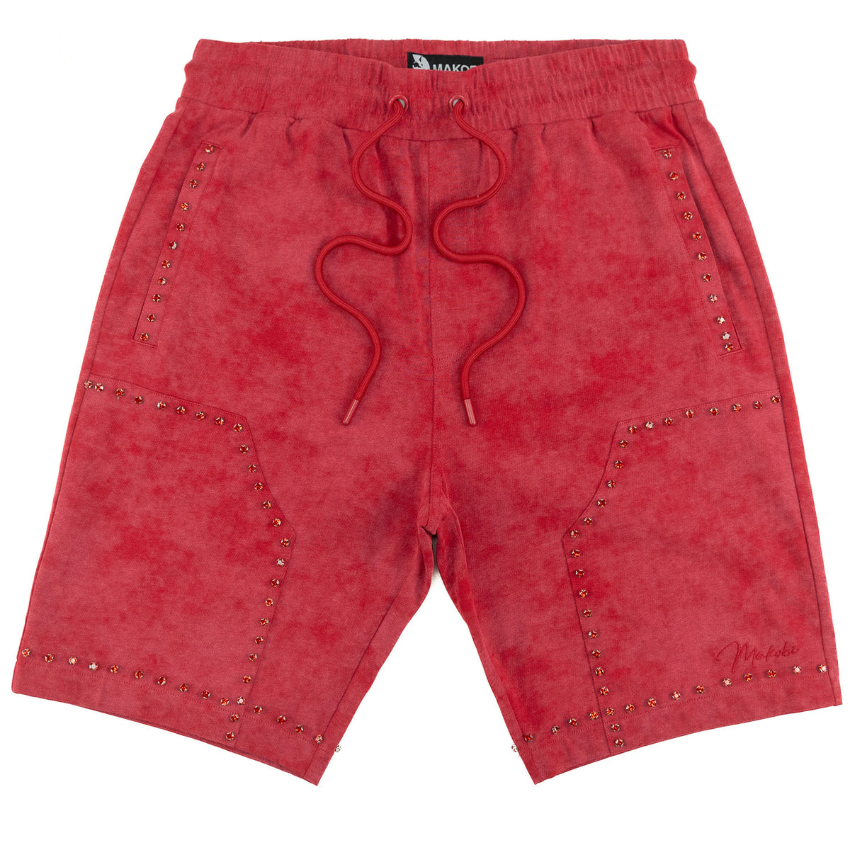 Makobi M683 Prada Shorts in Red, view 3