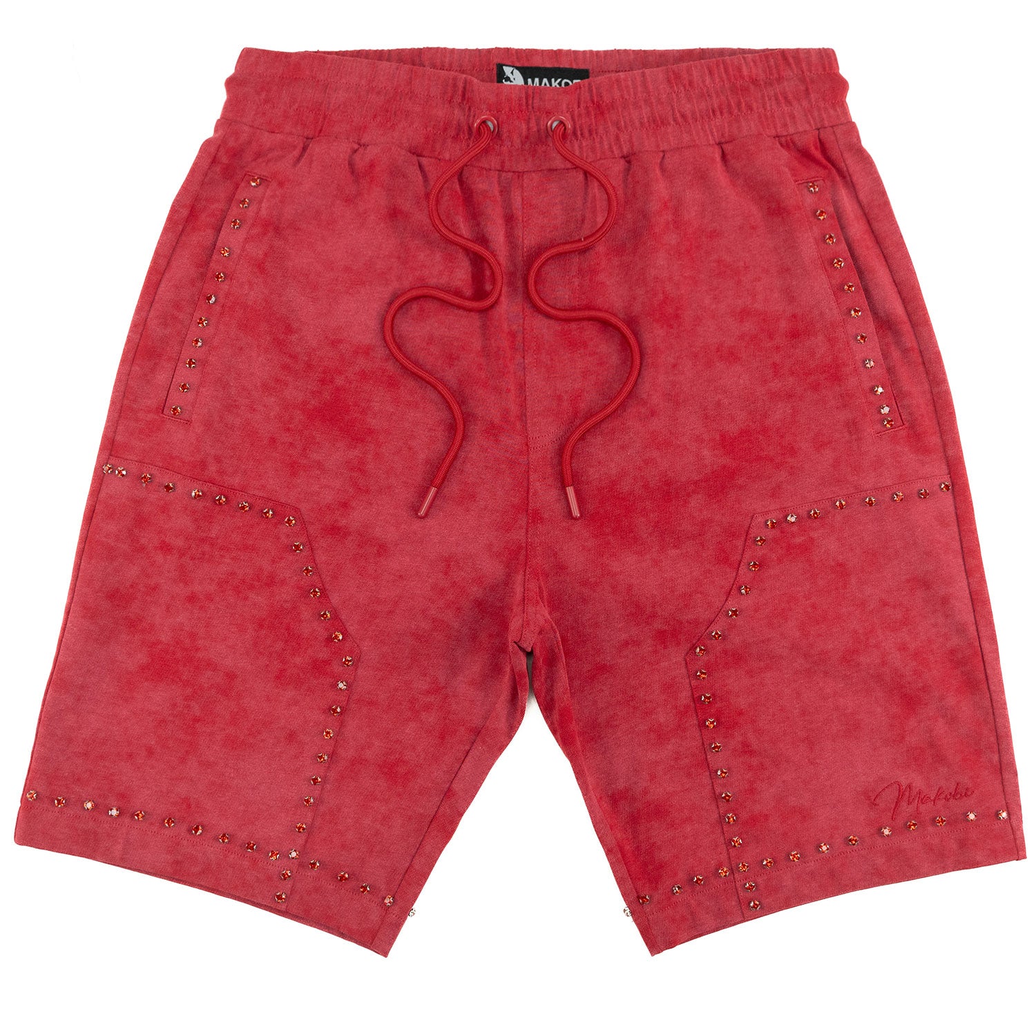 Makobi M683 Prada Shorts in Red, view 3