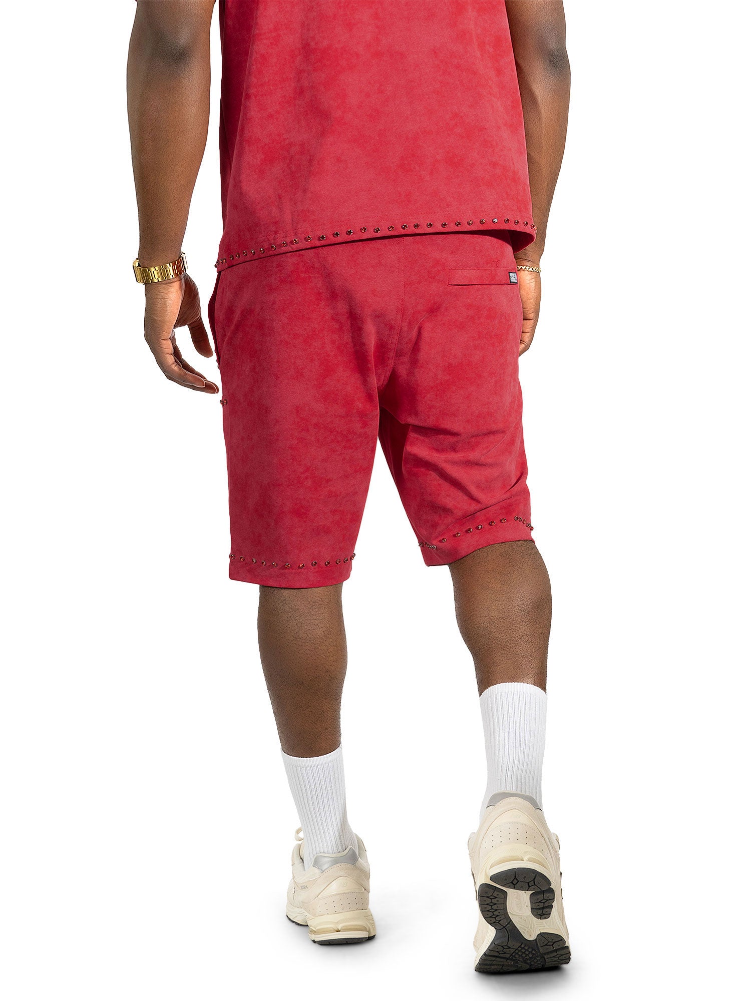 Makobi M683 Prada Shorts in Red, view 2