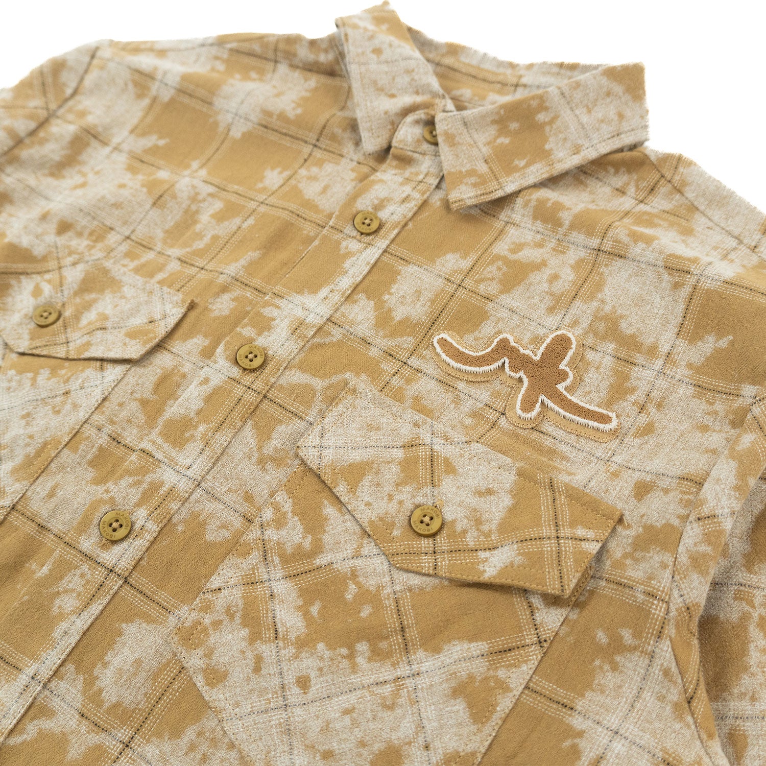 Makobi M837 Berteli Acid Plaid Shirt in Mocha, view 5