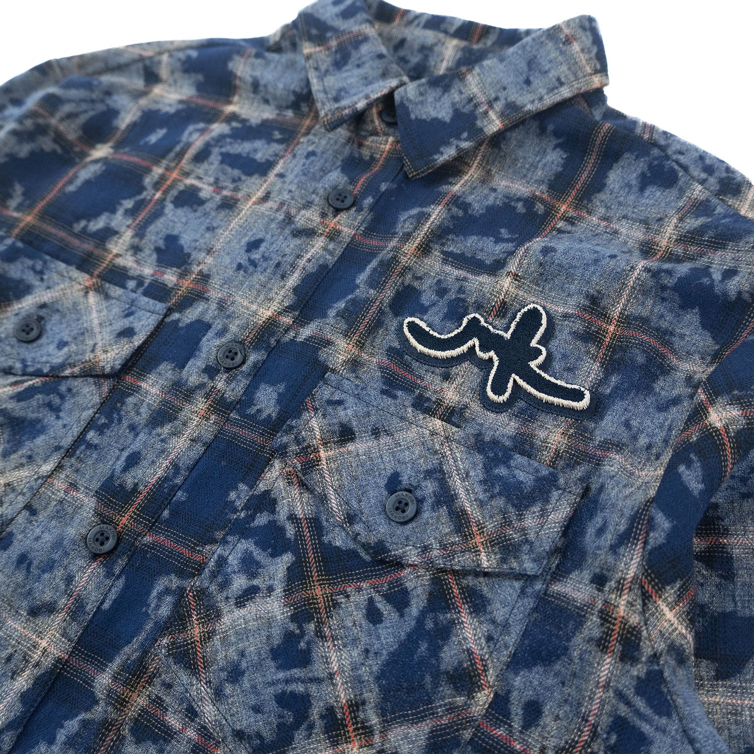 M837 Berteli Acid Plaid Shirt - Navy